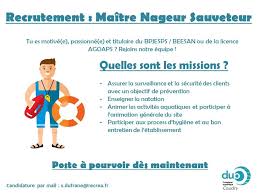 emploi maitre nageur