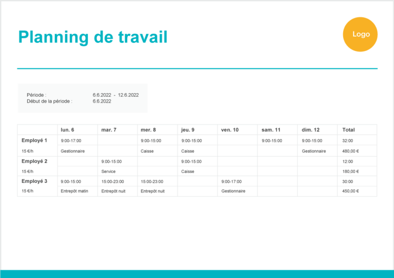 planning gestion du personnel