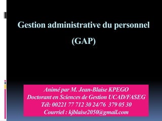 en quoi consiste la gestion administrative du personnel