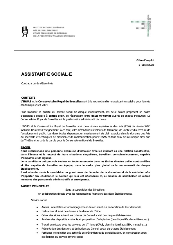 offre emploi assistant social
